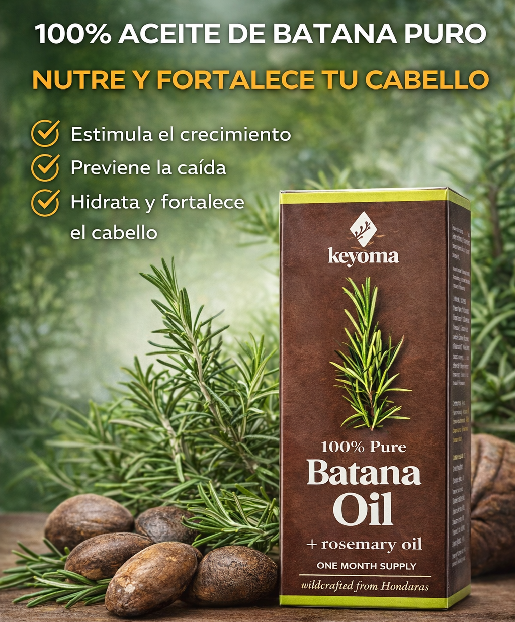 🌿 ACEITE DE BATANA 100% PURO CON ROMERO
